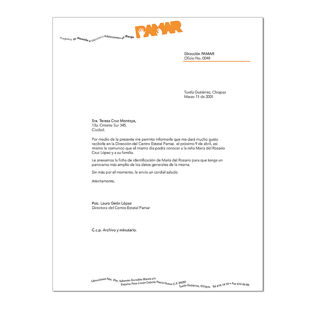 PAMAR letterhead